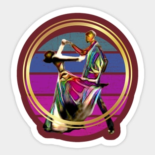 Dance Forever (abstract couple gold ring) Sticker